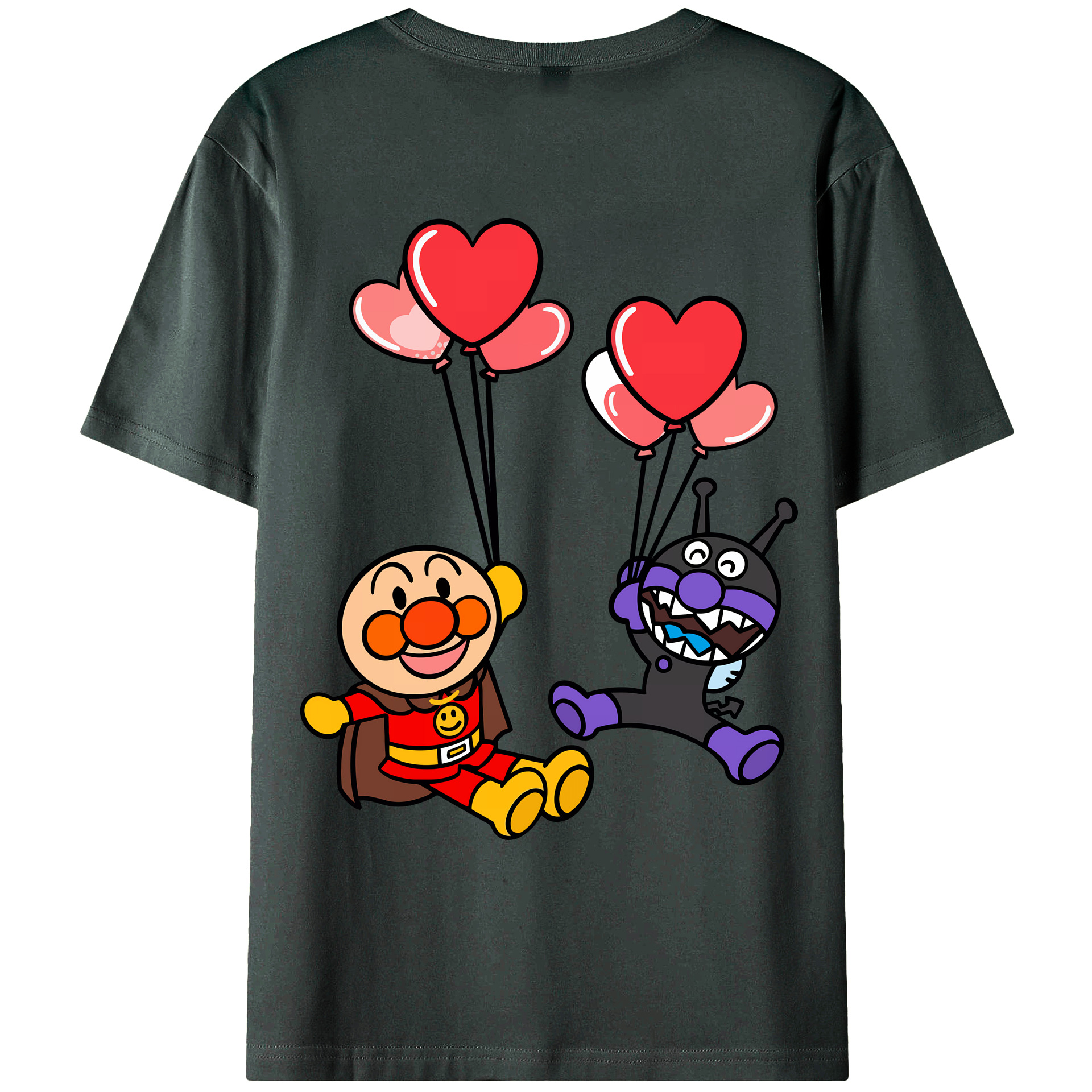 （画像用） アンパンマン Anpanman 綿100％ メンズ半袖Tシャツ（バックプリント） 通気性